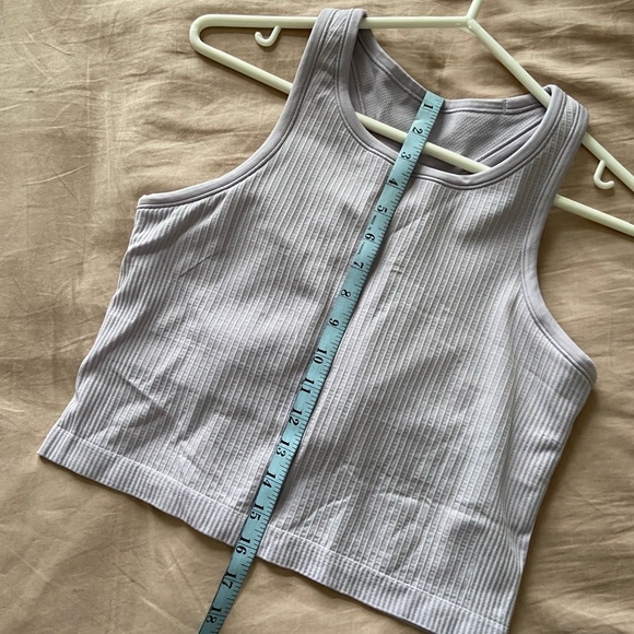 LULULEMON lilac High Neckline Racerback Ribbed Cropped Tank Top - Picture 6 of 9